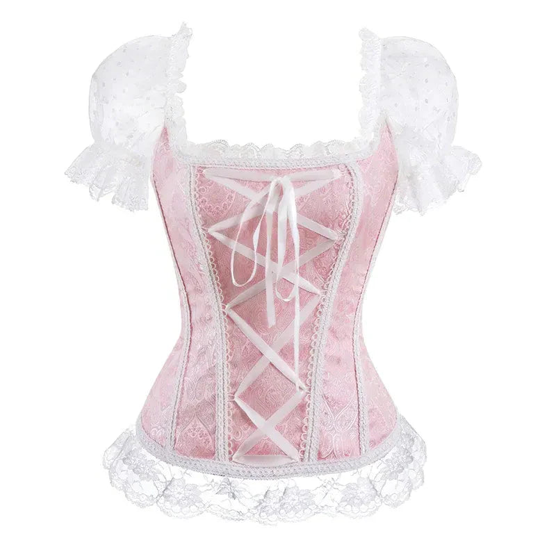 Korsett Rosa Weiß