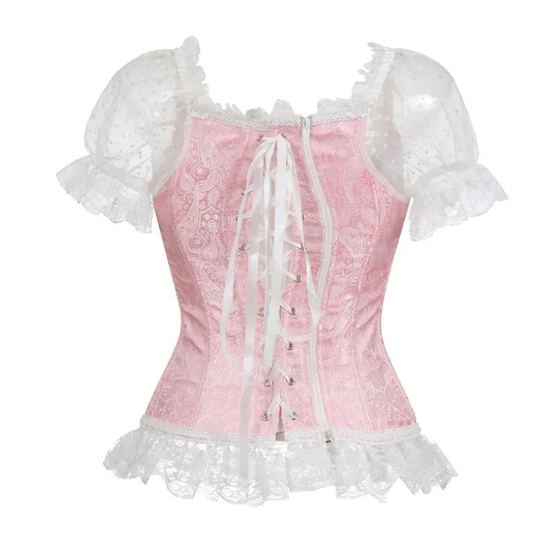 Korsett Rosa Weiß