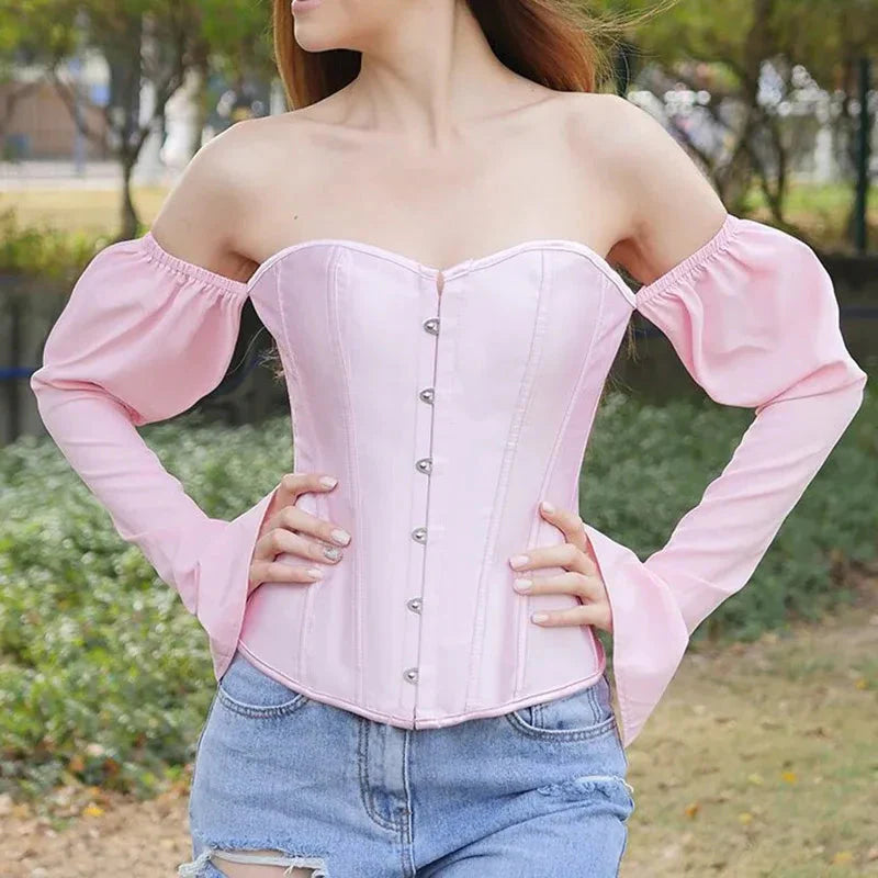 Rosa Korsett mit Ärmeln