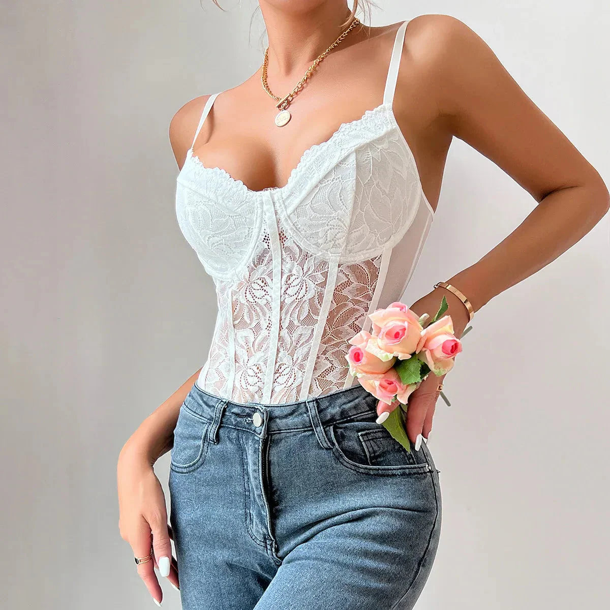 Spitzen Korsett Body