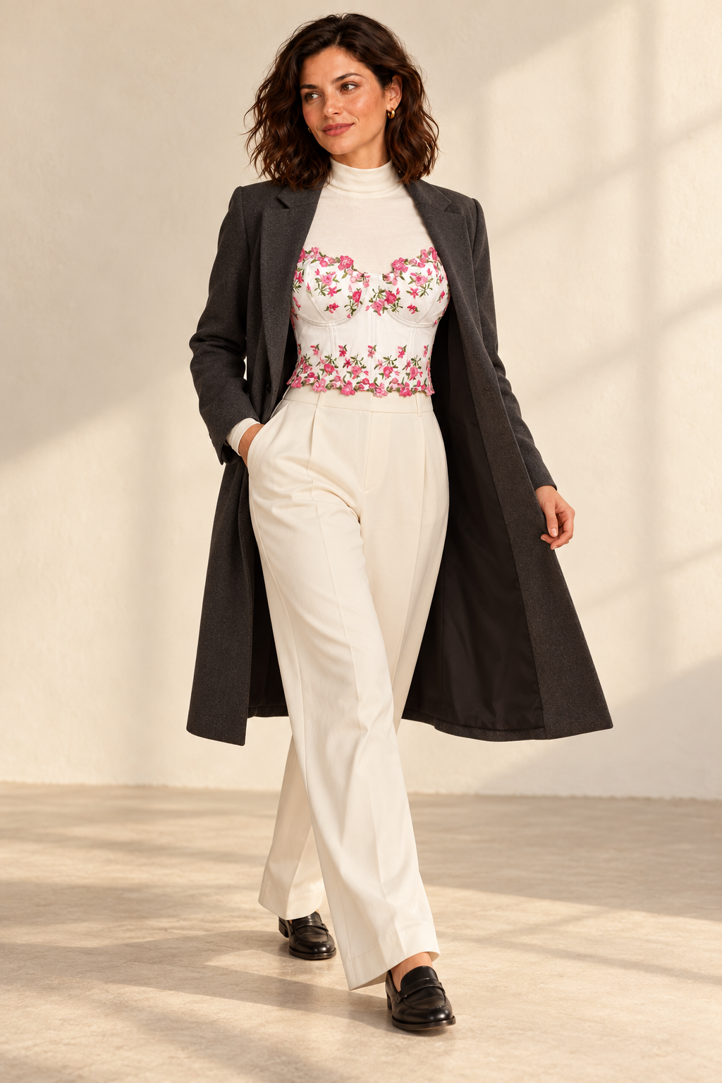Korsett Oberteil Blumen – Der Look