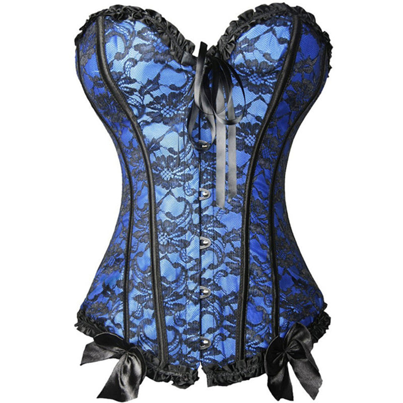 Originalaufnahme: Blau-Schwarzes Spitzenkorsett