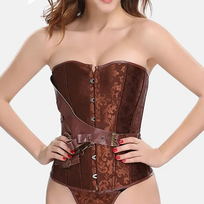 Braunes Steampunk Korsett