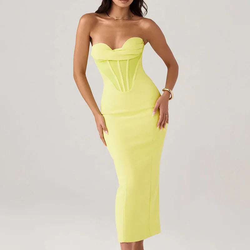 Korsett Kleid Gelb