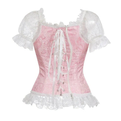 Korsett Rosa Weiß