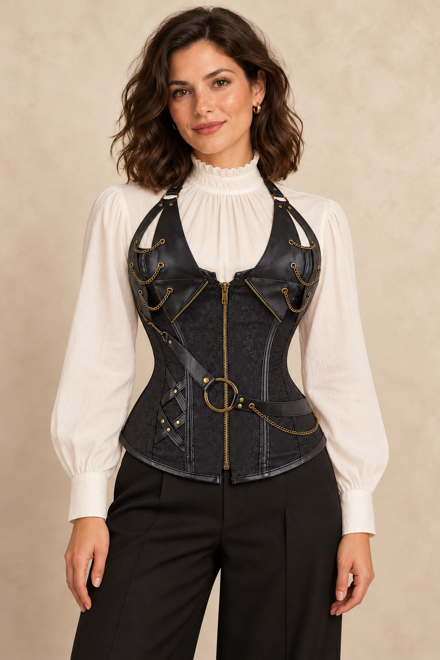 Steampunk-Korsett in Lederoptik
