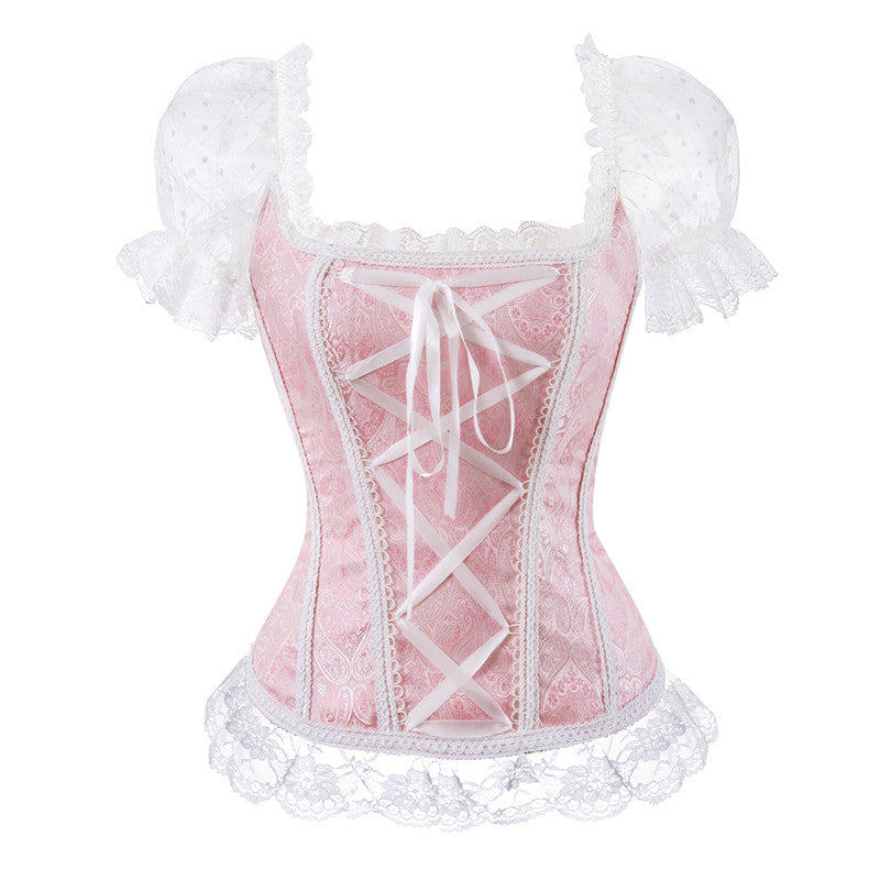 Originalaufnahme: Korsett Rosa Weiß in Rosa