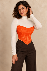 Top Korsett Orange – Dreiviertelansicht
