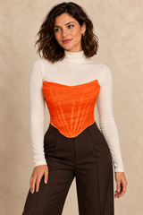 Top Korsett Orange – Vorderansicht