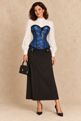 Blau-Schwarzes Spitzenkorsett – Der Look